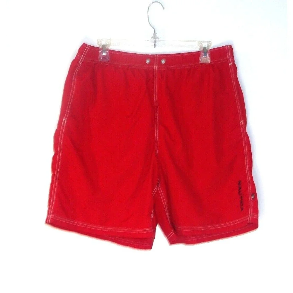 NAUTICA Men's SWIM SHORTS Large RED‎ / Blokecore